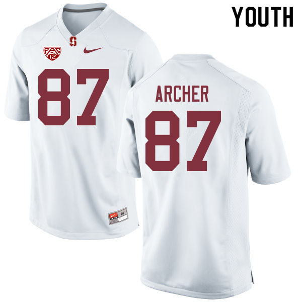 Youth #87 Bradley Archer Stanford Cardinal College Football Jerseys Sale-White - Click Image to Close